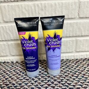 John Frieda Violet Crush For Blondes Purple Shampoo & Conditioner 8.3 Fl Oz NEW